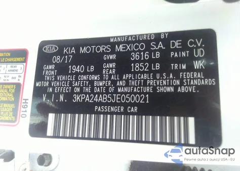 2018 Kia Rio S from USA, damaged, VIN 3KPA24AB5JE050021